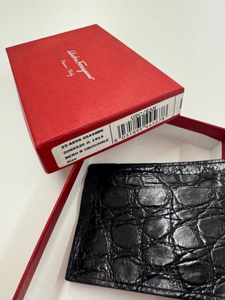 Tarjetero Salvatore Ferragamo Nero R Cocodrilo