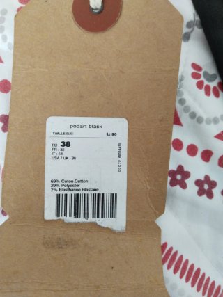 Pantalón negro hombre Talla L Algodón Poliéster