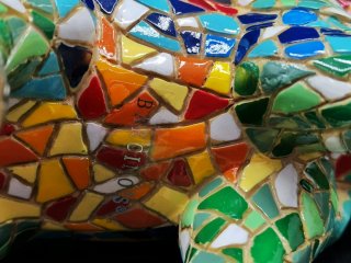 Figura mosaico elefante buena suerte marca Barcino