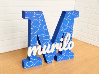 Letra Decorativa Verde com Detalhe Branco