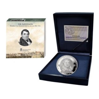 Moneda 10€ Plata España 250 Aniversario EEUU