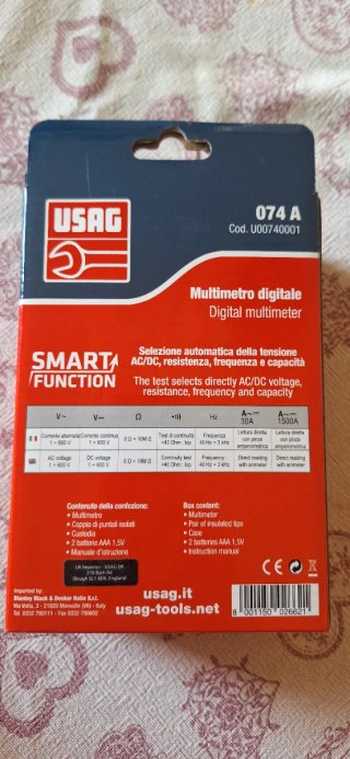 Multimetro Digitale Usag 074A