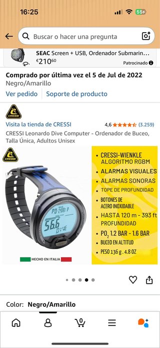 Reloj de buceo Cressi Nitrox