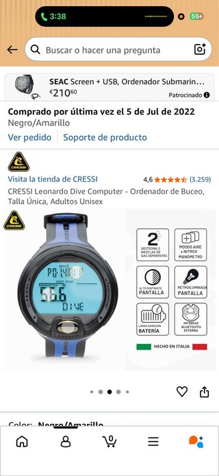 Reloj de buceo Cressi Nitrox