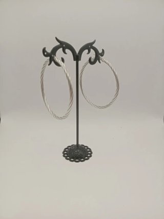 Orecchini cerchio/anello tubolare torchon argento