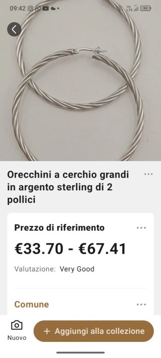 Orecchini cerchio/anello tubolare torchon argento