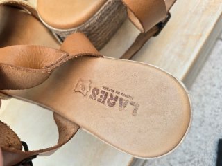 Sandalias Plataforma Piel Auténtica Marrón Talla 3