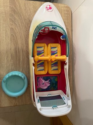 Barco Barbie Rosa y Blanco. 45 cm largo