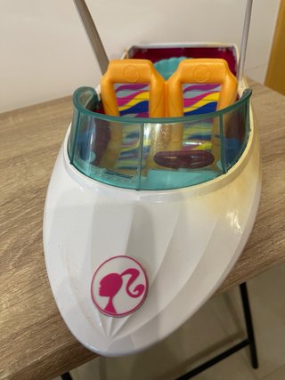 Barco Barbie Rosa y Blanco. 45 cm largo