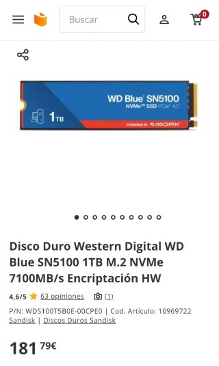 (PRECINTADO) SSD NVMe 1TB WD Blue SN5100 Nuevo