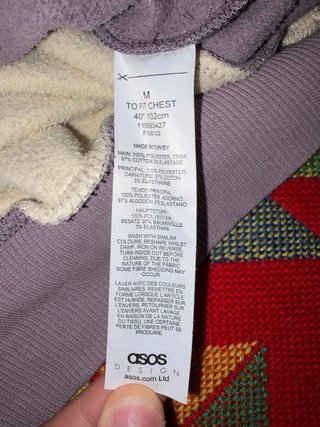 Sudadera ASOS beige y lila talla M