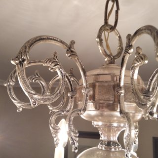 (VINTAGE) Lámpara de techo de cristal de roca