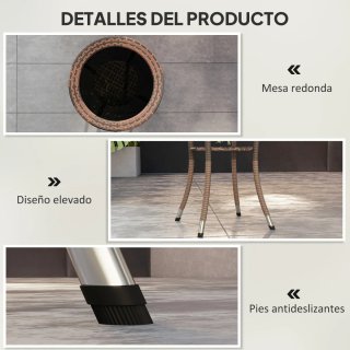 Tavolo da giardino in rattan e vetro