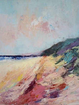 Quadro su tela paesaggio mare astratto 30x30