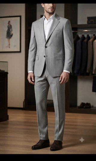 Abito Uomo Enrico Coveri 100% Lana Vergine Grigio