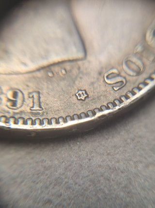 Moneda 5 Pesetas 1891 Alfonso XIII Plata