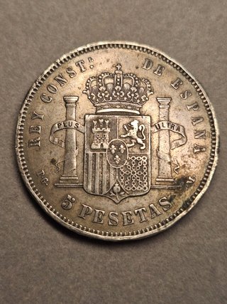 Moneda 5 Pesetas 1891 Alfonso XIII Plata