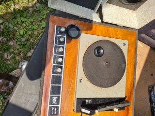 Tocadiscos Vintage Beige y Gris