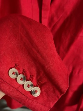 Traje Zara Rojo lino