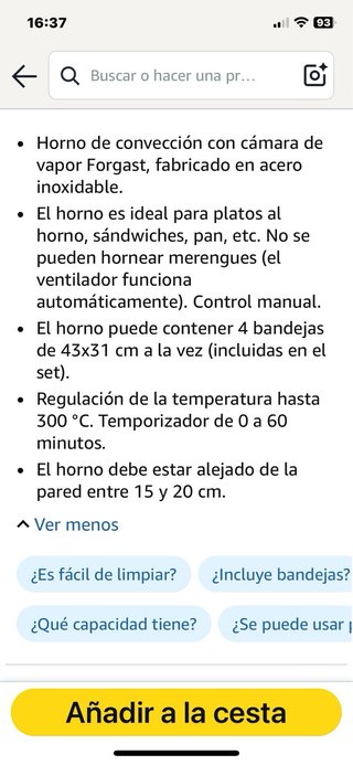 Horno de Convección Forgast 2600W