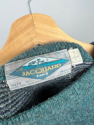 Jersey de lana tejido jacquard Paris vintage