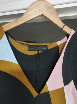 Conjunto Zara Pantalón y Top Plumas