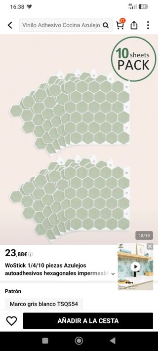 Adhesivos azulejo hexágono verde