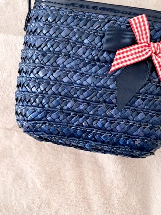 Borsetta blu in paglia bimba