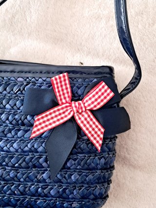 Borsetta blu in paglia bimba