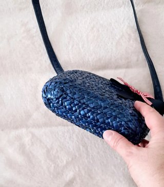 Borsetta blu in paglia bimba