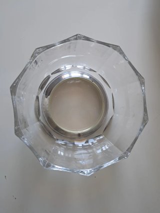 Ensaladera cristal y alpaca con cubiertos