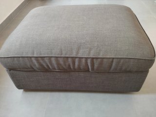 Puff Reposapiés Tela Gris con Almacenaje