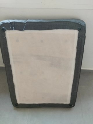 Puff Reposapiés Tela Gris con Almacenaje