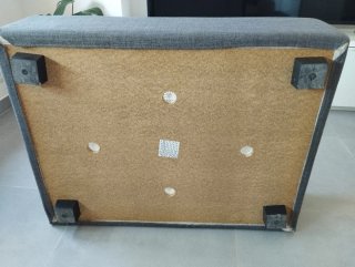 Puff Reposapiés Tela Gris con Almacenaje