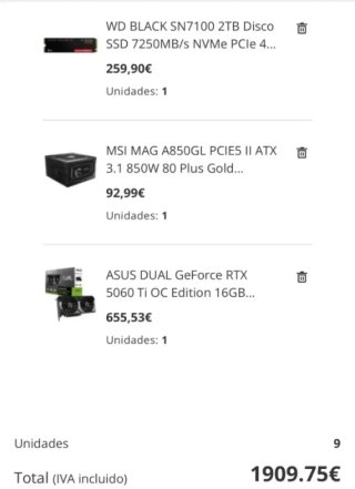 PC GAMING RTX 5060TI Asus OC. Como nuevo+Factura