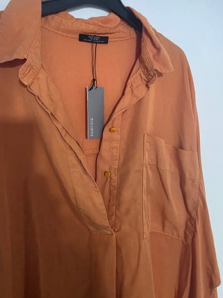 Vestido camisero naranja
