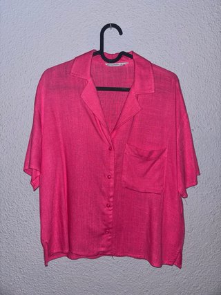 Camisa rosa manga corta