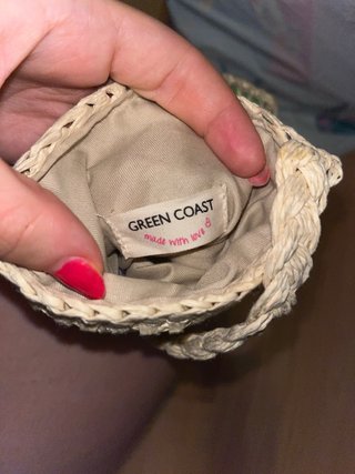 Bolso para móvil tejido de paja multicolor