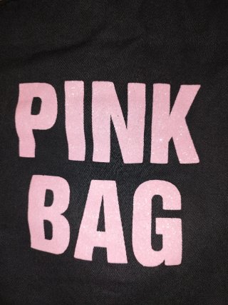 Borsa Pink Bag nera e rosa glitterata 30x28cm