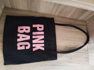Borsa Pink Bag nera e rosa glitterata 30x28cm