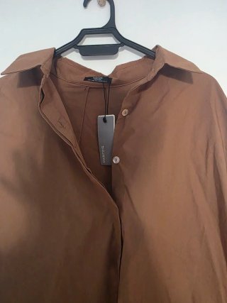 Vestido camisero marrón talla única