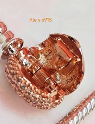 Pulsera Pandora 17cm Corazón Pave Rose Gold