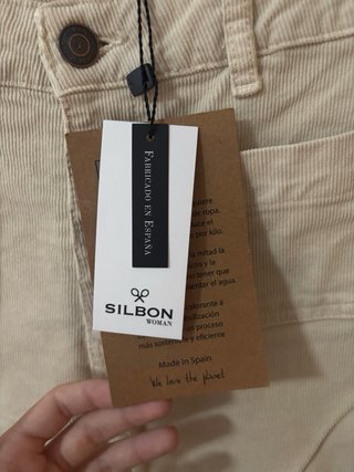 Pantalón de pana Silbon beige T.36