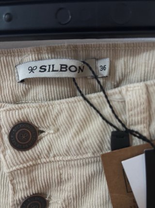 Pantalón de pana Silbon beige T.36