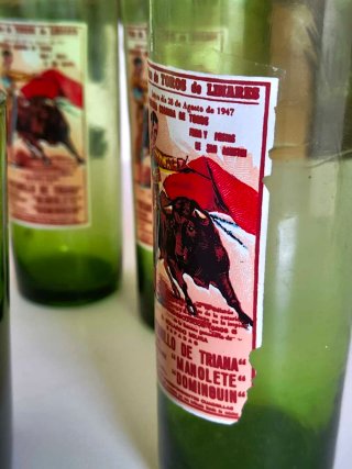 Vasos tubo cubitera carteles toros guateques 1960