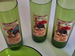 Vasos tubo cubitera carteles toros guateques 1960