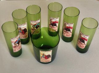 Vasos tubo cubitera carteles toros guateques 1960