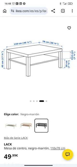 Mesa de centro Ikea negra