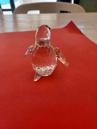 Figurita Pingüino Cristal Transparente