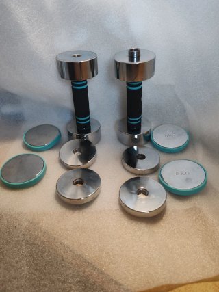 Coppia manubri acciaio cromato kg 5x2=10